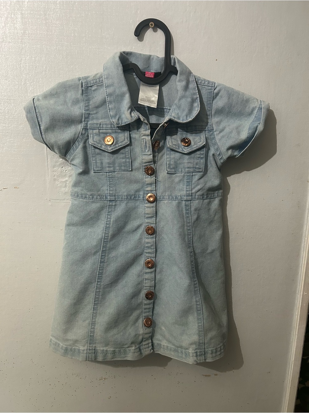 Vince Camuto Light Blue Denim Button-Front Kids Jacket Dress